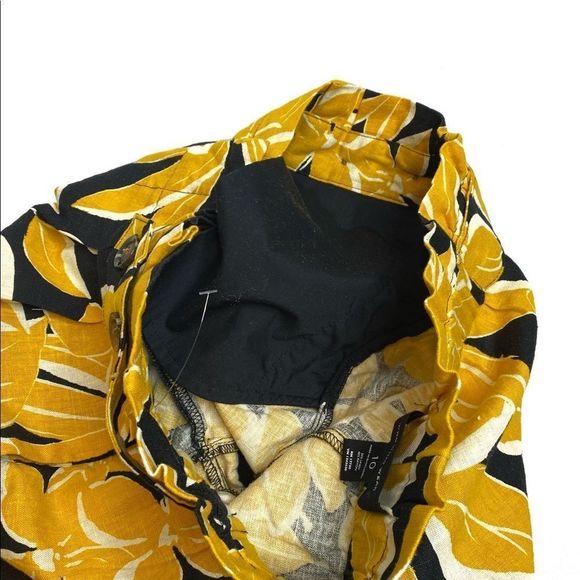 Who What Wear NWOT floral paperbag waist linen blend shorts size 10 - Picture 16 of 16